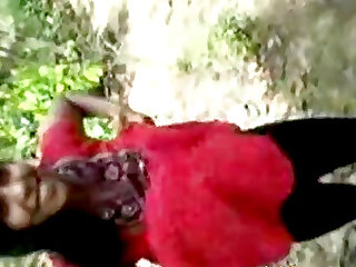 Indian slut outdoor in jungle gets hairy pussy fucked by stranger