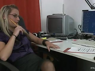 Bisexual Threesome In The Office With The Hot Blonde Lexxis Brown